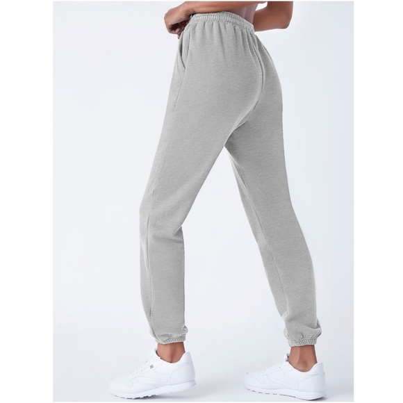 Gray Fleece Joggers Drawstring and Pockets - Picture 4 of 8